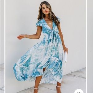 NWT Vici blue tie dye dress